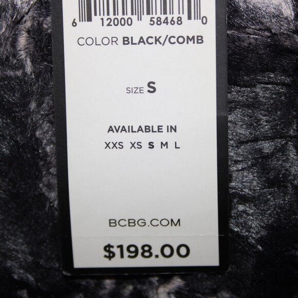 BCBG maxazria $198 Tulum Sz S Black White Combo Eyelash 100% Polyester Top - Picture 14 of 16